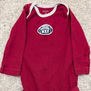 Carter's Burgundy Long Sleeve Baby Onesie
